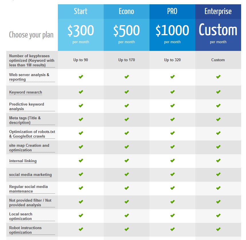 seo service packages